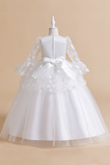 Vestido de festa rosa Tulle Girl com Appliques